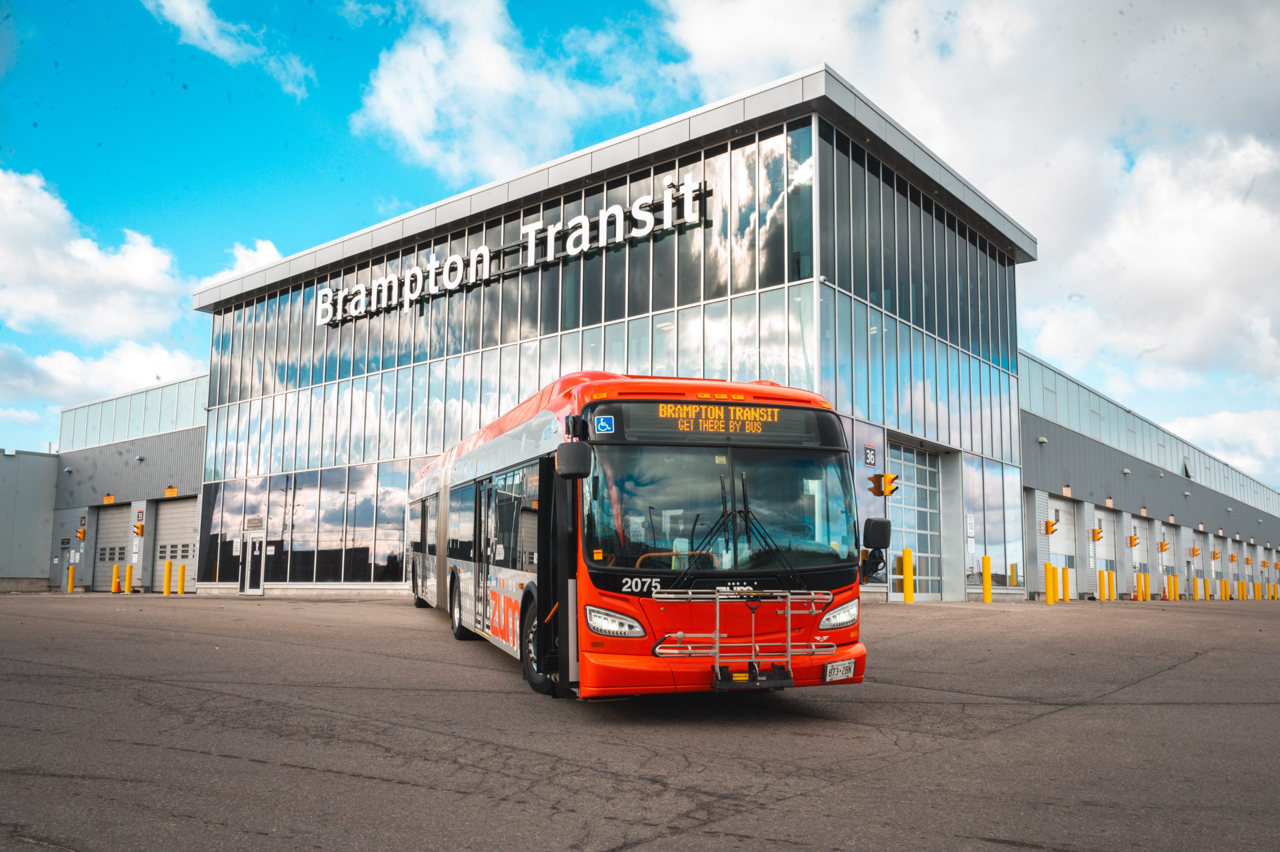 Brampton Transit building and city bus